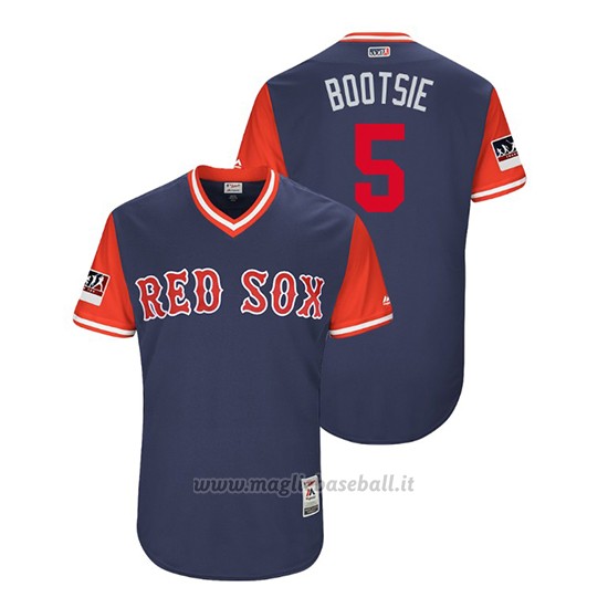 Maglia Baseball Uomo Boston Rosso Sox Ian Kinsler 2018 Llws Players Weekend Bootsie Blu